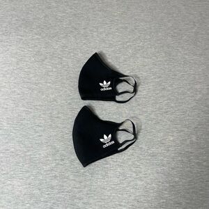 Adidas Unisex Black Cloth Reusable Face Masks 2 PCS. Set
